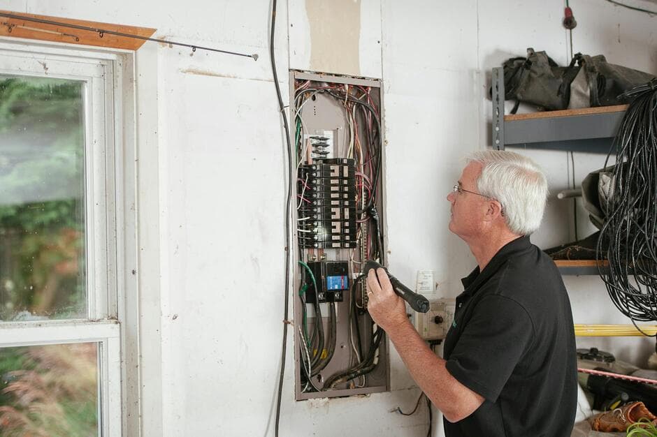 electrician upgrading a residential electrical panel