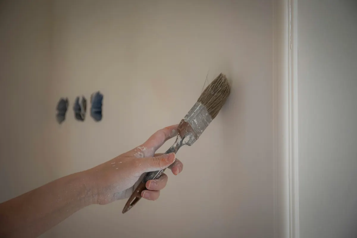 Painting work on a residential property in Manchester, UK
