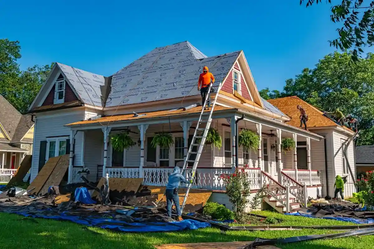 Roofing work on a residential property in Frisco, TX
